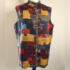 Coldwater Creek western patchwork boho vest SZ LG
